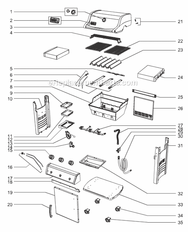 Weber 47510001 Spirtit E-310, Ng, Blk, Gas Grill Page A Diagram