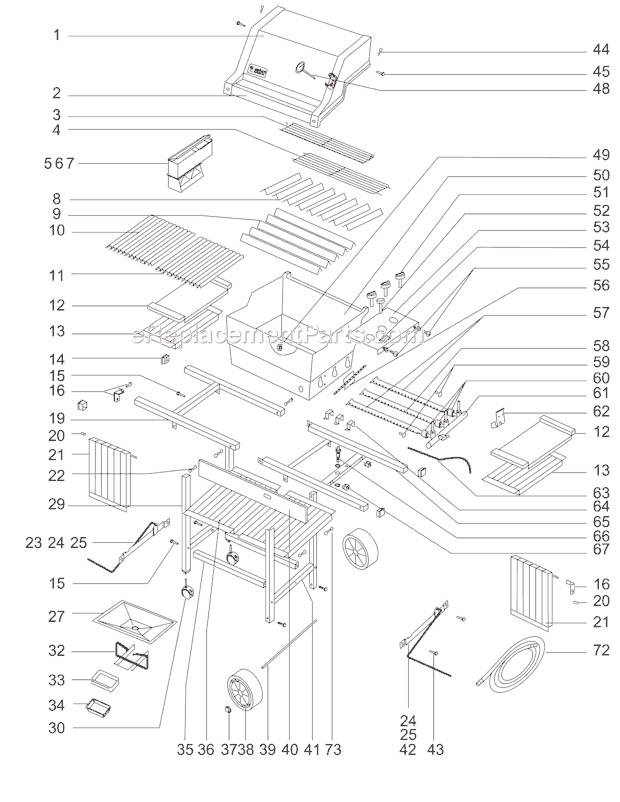 Weber 486401 Genesis 4 NG Grill Page A Diagram