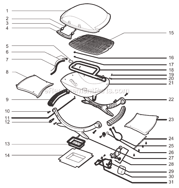 Weber 516001 Weber Q 120 Gas Grill Page A Diagram