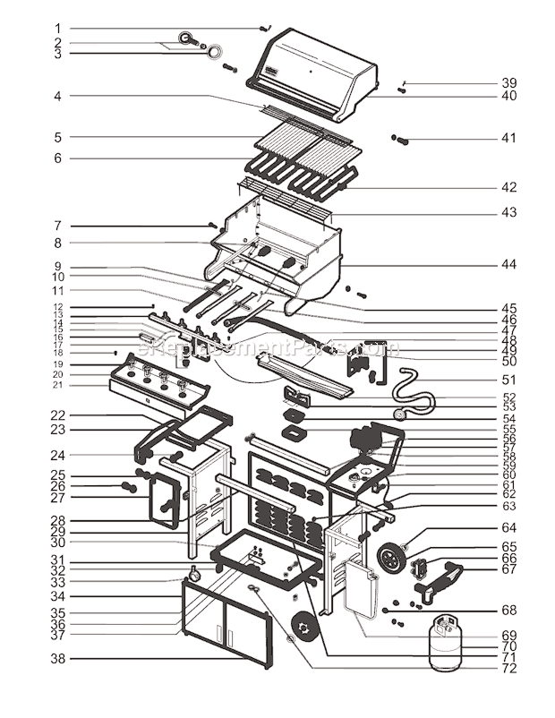 Weber 5220001 Summit Silver B Gas Grill Page A Diagram