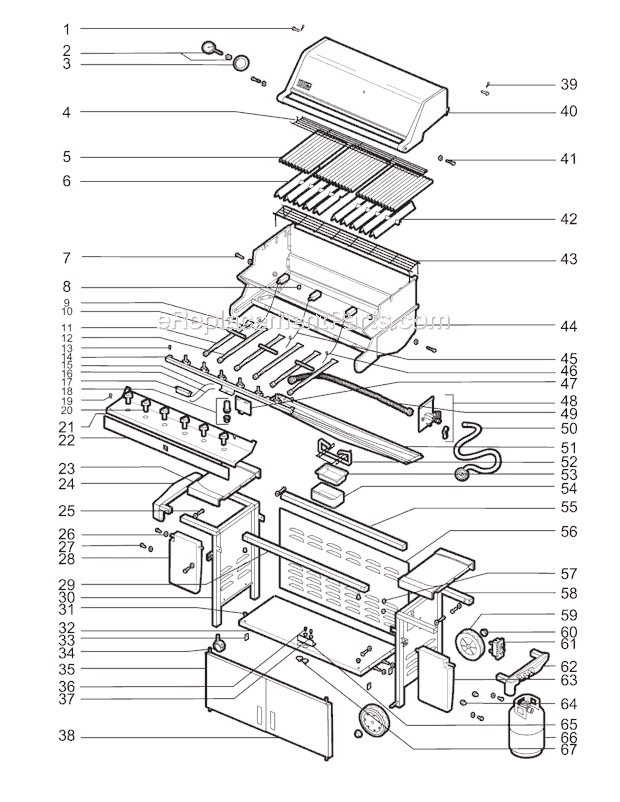 Weber 5260001 Summit Gold A LP Gas Grill Page A Diagram