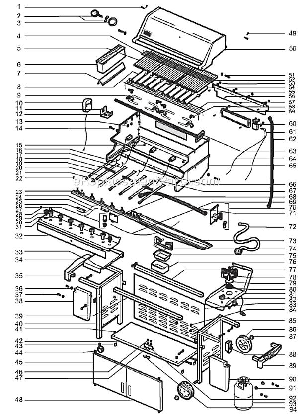 Weber 5290001 Summit Gold D Gas Grill Page A Diagram