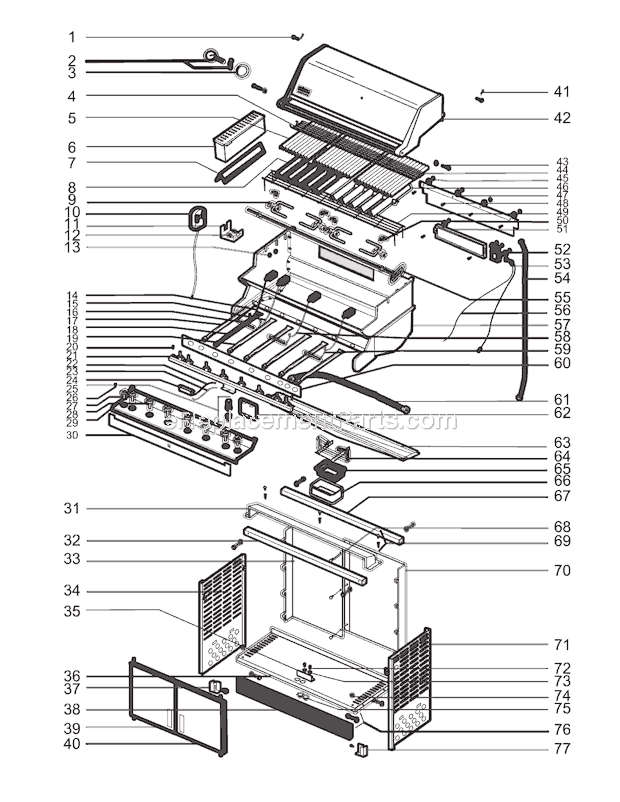 Weber 5290501 Summit Gold D Built-In Gas Grill Page A Diagram