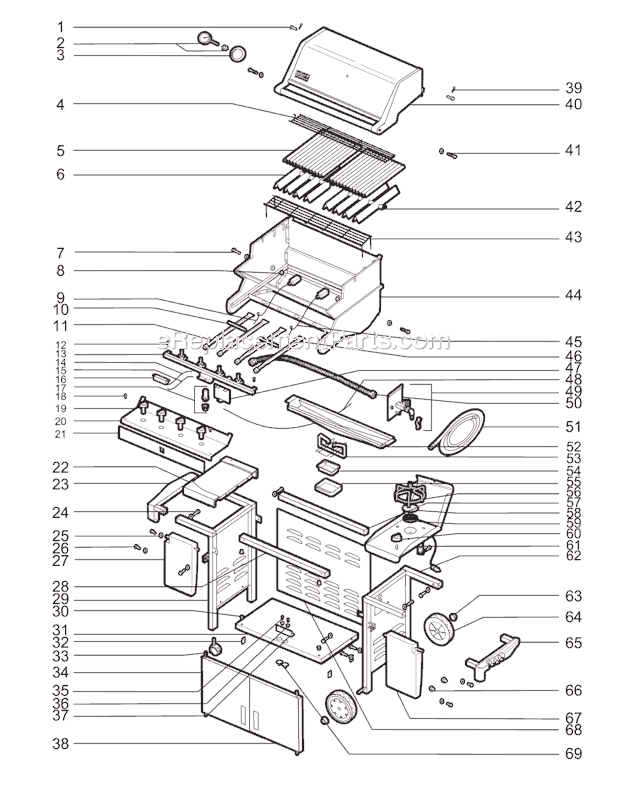 Weber 5320001 Summit Silver B Gas Grill Page A Diagram