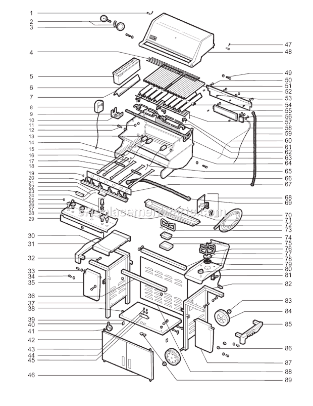 Weber 5340001 Summit Silver D Gas Grill Page A Diagram