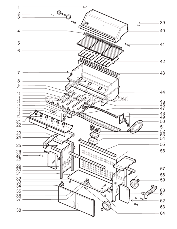 Weber 5360001 Summit Gold Gas Grill Page A Diagram