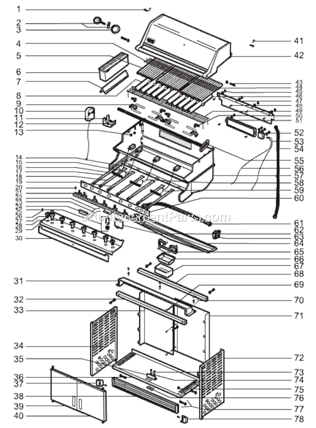 Weber 5390501 Summit Gold D Built-In Gas Grill Page A Diagram