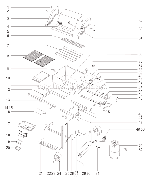 Weber 551201 Spirit 500 Gas Grill Page A Diagram