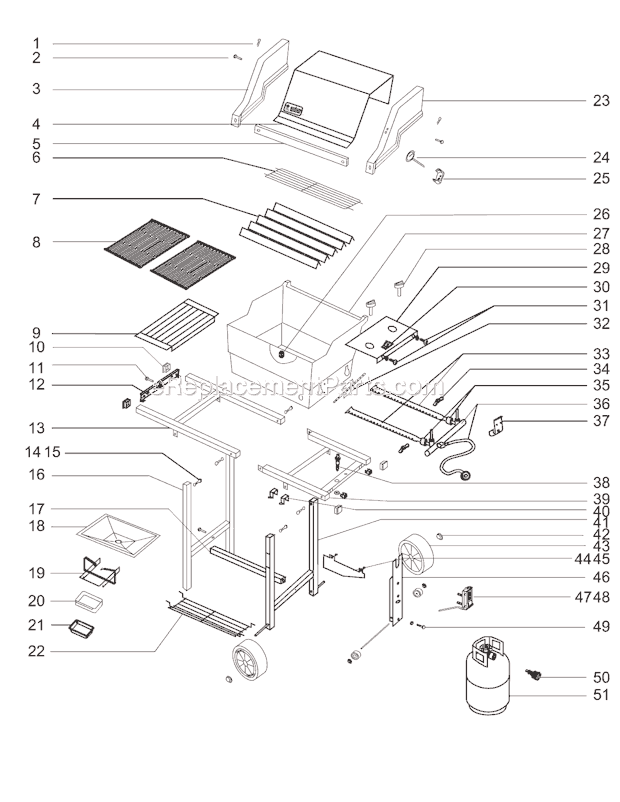 Weber 551798 Spirit 500 Gas Grill Page A Diagram