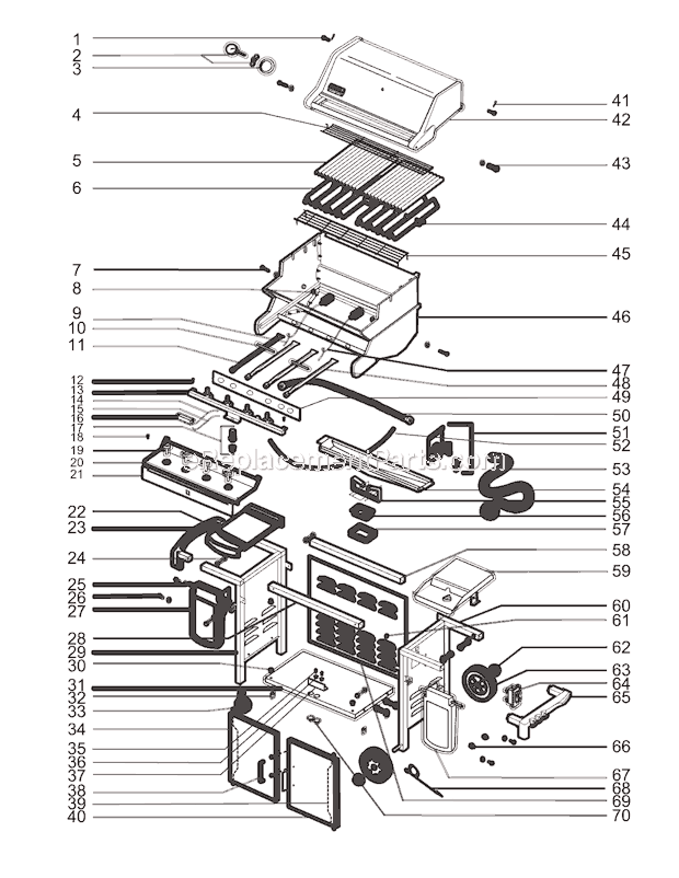 Weber 5720001 (2005) Summit Gold/Platinum B4 Gas Grill Page A Diagram