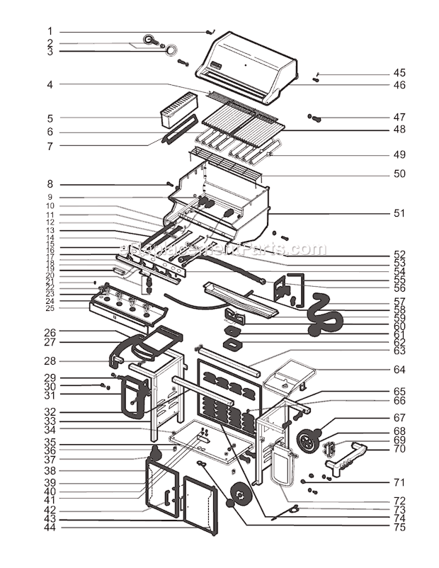 Weber 5730001 (2005) Summit Gold/Platinum C4 Gas Grill Page A Diagram