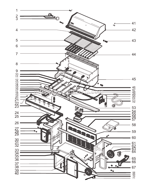 Weber 5770001 (2005) Summit Gold/Platinum B6 Gas Grill Page A Diagram
