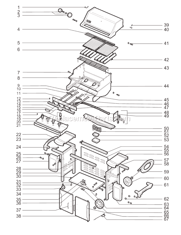 Weber 5810001 (2005) Summit Gold A4 Gas Grill Page A Diagram