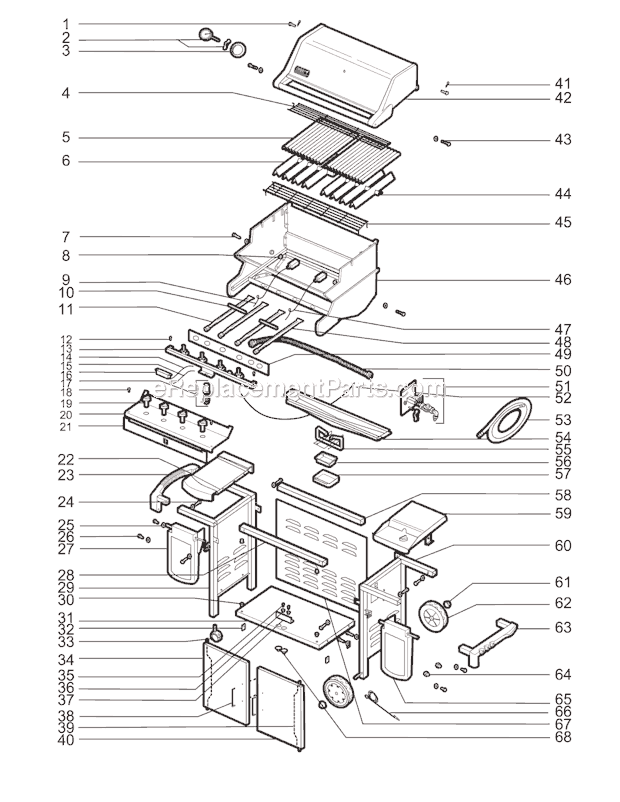 Weber 5820001 (2005) Summit Gold B4 Gas Grill Page A Diagram