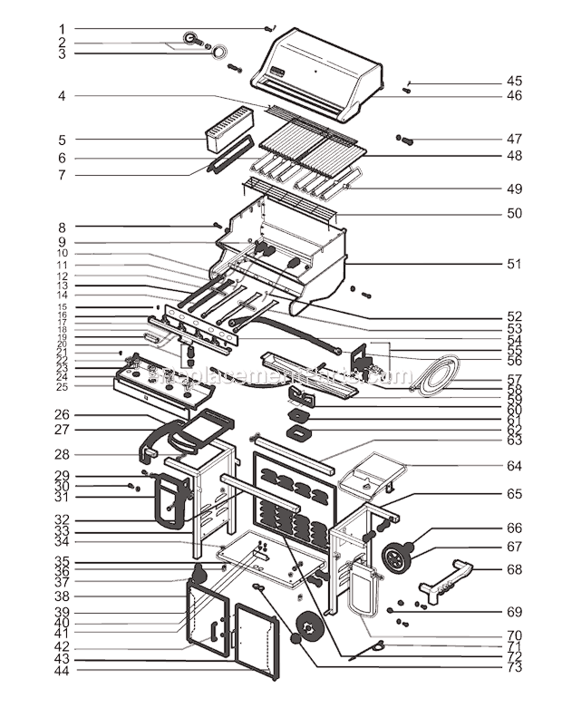 Weber 5830001 (2005) Summit Gold/Platinum C4 Gas Grill Page A Diagram