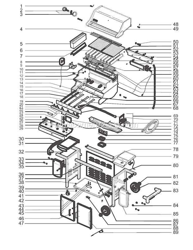 Weber 5840001 Summit Gold/Platinum D4 Gas Grill Page A Diagram
