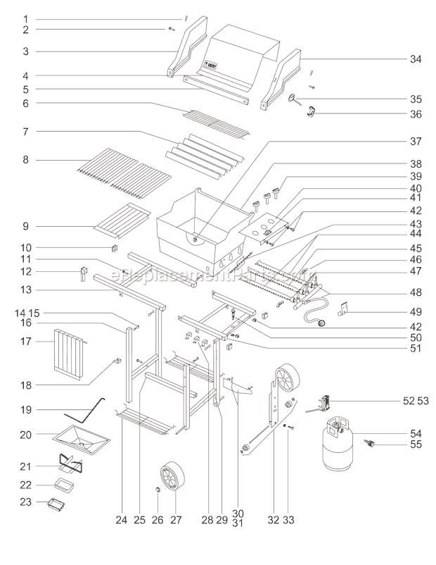 Weber 591101 Weber 900 Gas Grill Page A Diagram