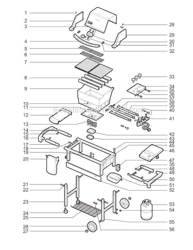 Weber 6231001 (2004) Genesis Silver C LP SWE Grill Page A Diagram