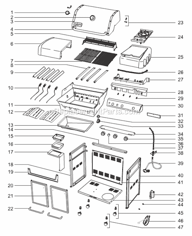 Weber 6570001 Genesis S-330, Stainless, LP Gas Grill Page A Diagram