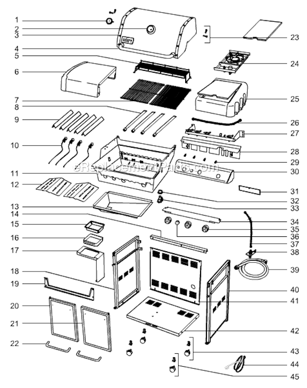 Weber 6670001 Genesis S-330, Stainless, NG Gas Grill Page A Diagram