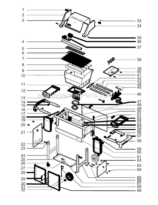 Weber 6770001 (2005) Genesis Platinum B LP SS Grill Page A Diagram
