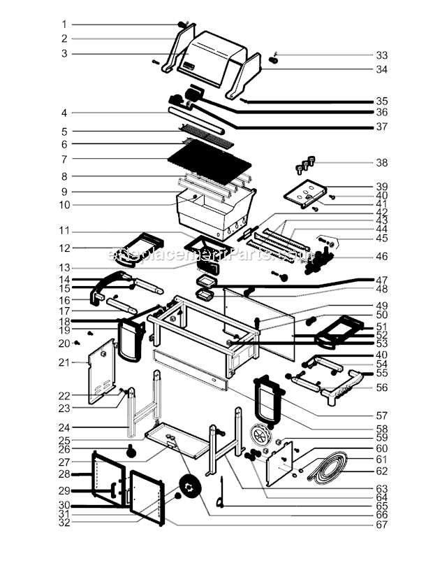 Weber 6870001 (2005) Genesis Platinum B NG Grill Page A Diagram