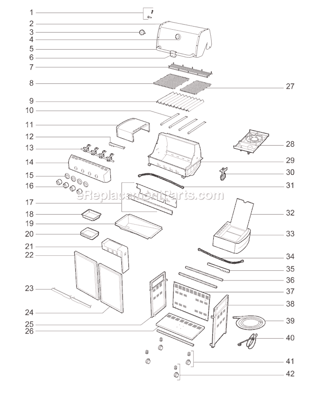 Weber 7220001 (2010) Summit 420 Gas Grill Page A Diagram