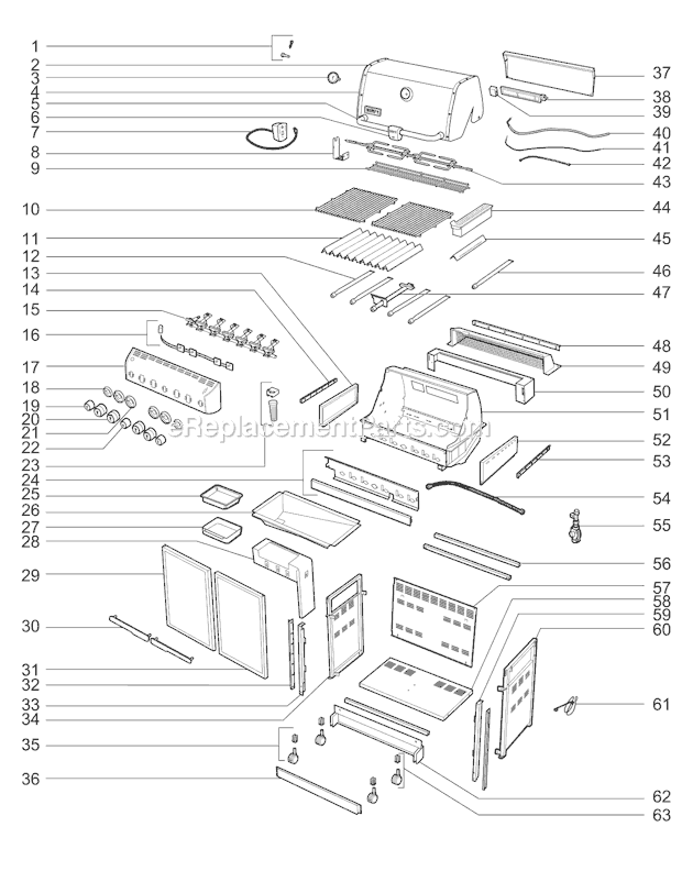 Weber 7260001 Summit 460 Gas Grill Page A Diagram