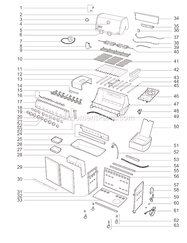 Weber 7371001 (2010) Summit 670 Gas Grill Page A Diagram