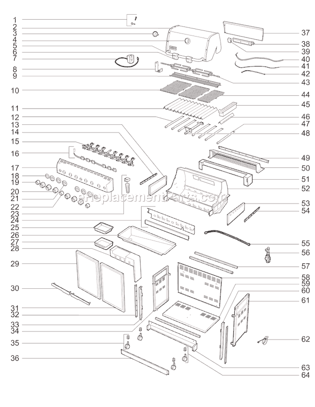 Weber 7460001 Summit 660 Built-In Gas Grill Page A Diagram