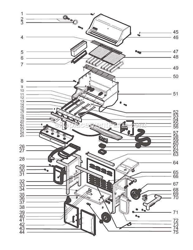 Weber 7730001 (2005) Summit Gold/Platinum C4 Gas Grill Page A Diagram