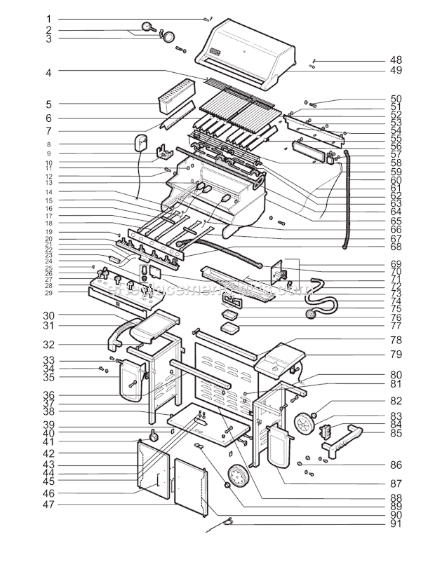 Weber 7740001 Summit Gold/Platinum D4 Gas Grill Page A Diagram