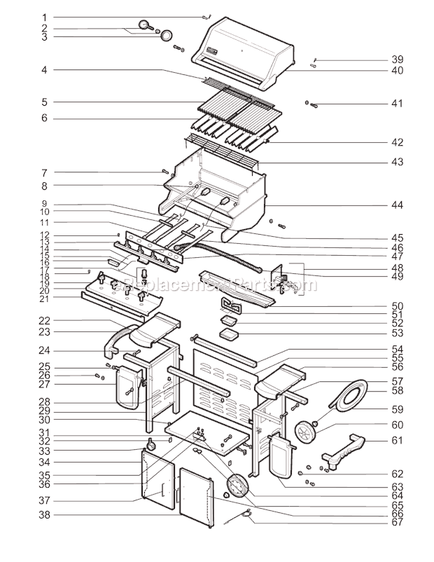 Weber 7810001 (2005) Summit Platinum A4 Gas Grill Page A Diagram