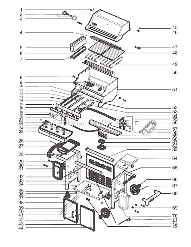 Weber 7830001 (2005) Summit Gold/Platinum C4 Gas Grill Page A Diagram