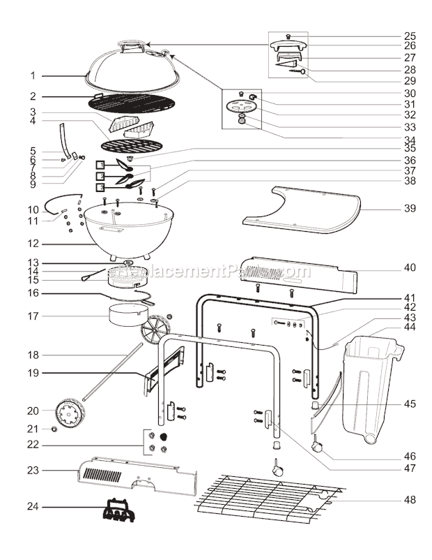 Weber 831004 Charcoal Performer Grill Page A Diagram