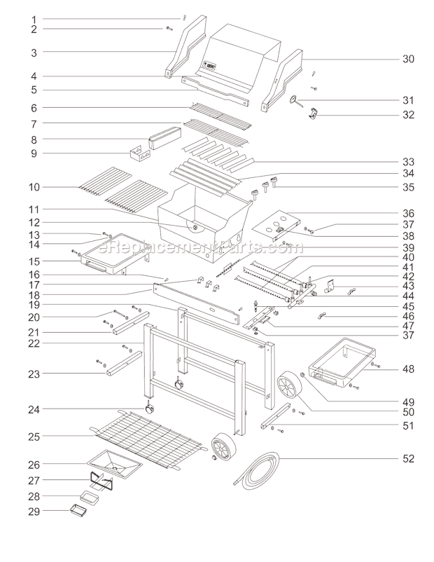 Weber 881002 Platinum II 2300 Gas Grill Page A Diagram