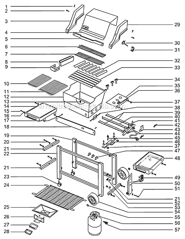 Weber 881601 Platinum II 2200 Gas Grill Page A Diagram