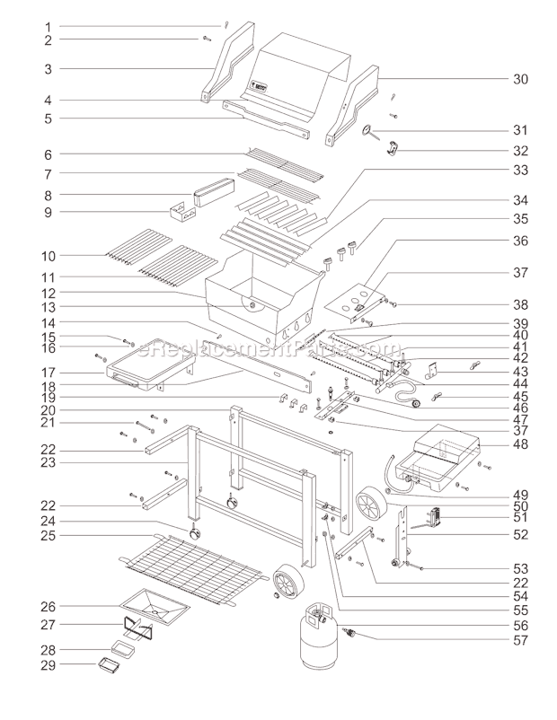 Weber 891601 Platinum II 3200 Gas Grill Page A Diagram