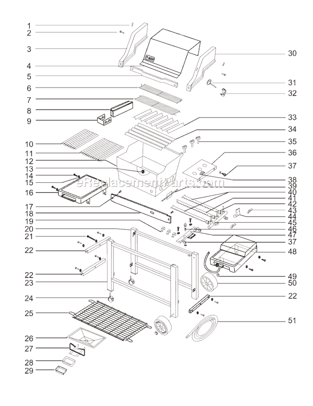 Weber 891602 Platinum II 3200/3300 Gas Grill Page A Diagram