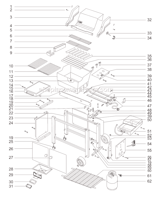 Weber 901001 Platinum II 3400/3500 Gas Grill Page A Diagram