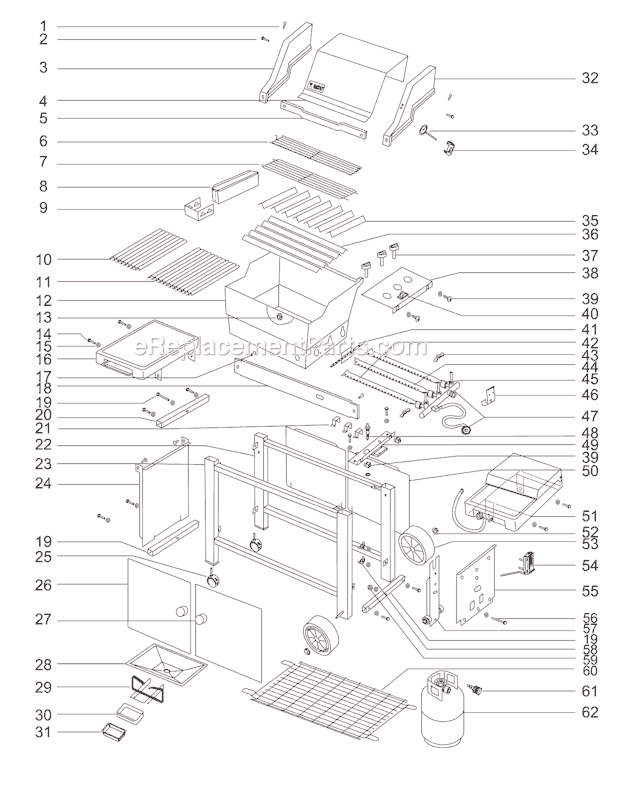 Weber 901601 Platinum II 3400/3500 Gas Grill Page A Diagram
