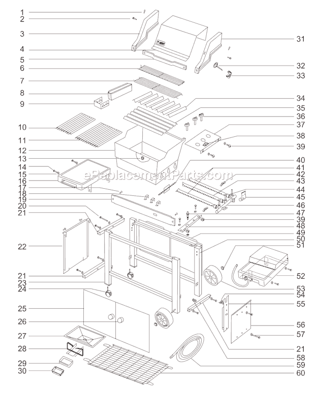 Weber 901602 Platinum II 3400 Gas Grill Page A Diagram