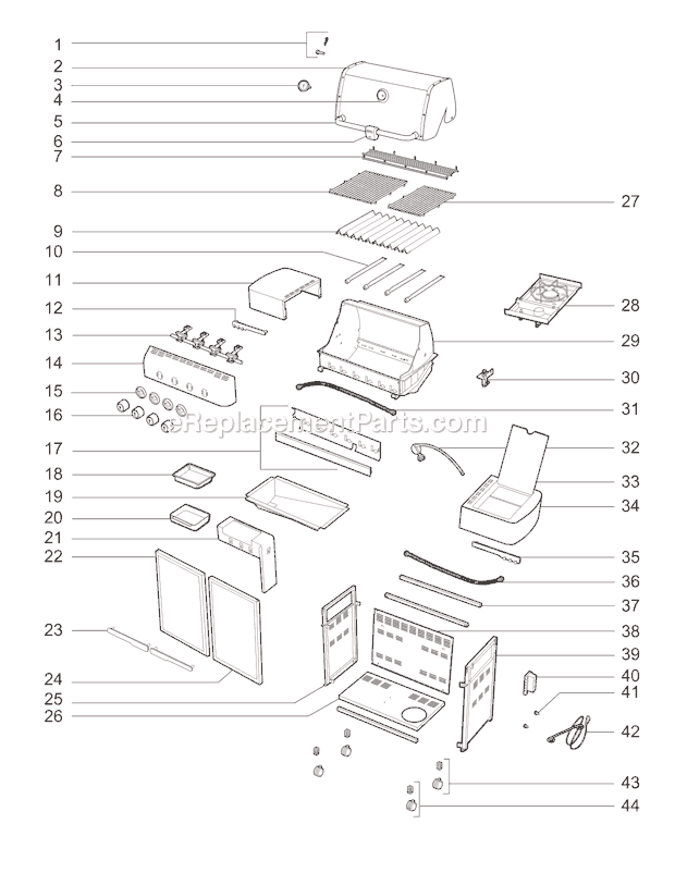 Weber 91710001 (2010) Summit 420 Gas Grill Page A Diagram