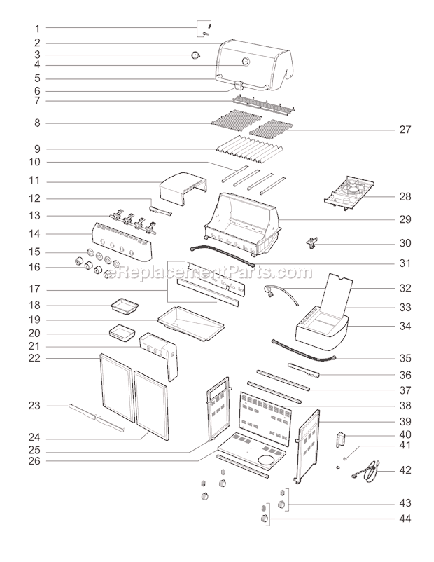 Weber 91711001 (2010) Summit 420 Gas Grill Page A Diagram