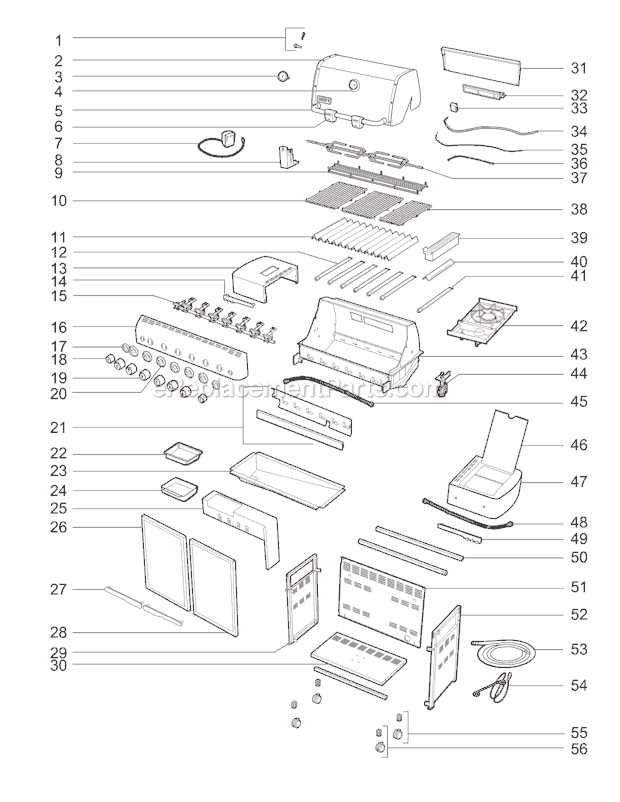 Weber 91881301 (2010) Summit 650 Gas Grill Page A Diagram