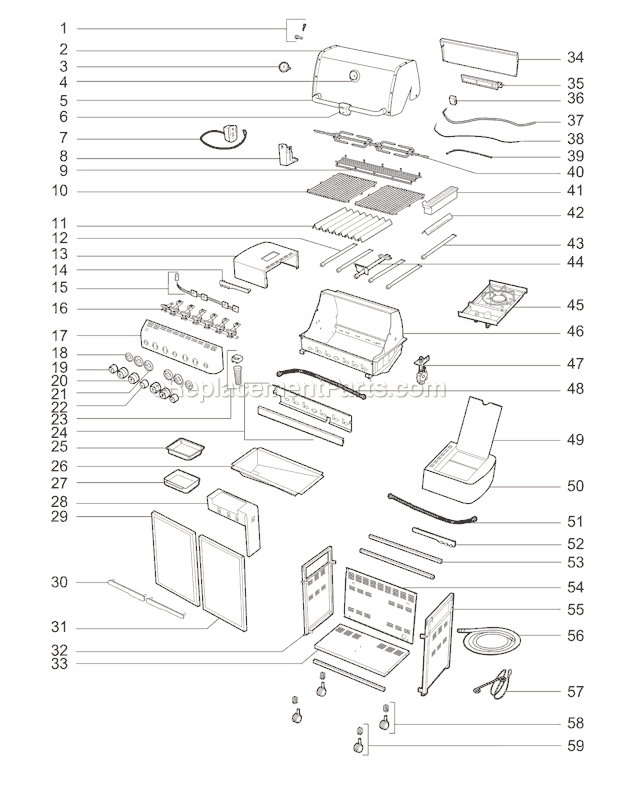Weber 92840301 (2010) Summit 470 Gas Grill Page A Diagram