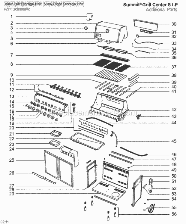 Weber 9291001 Summit Grill Center Lp Page A Diagram