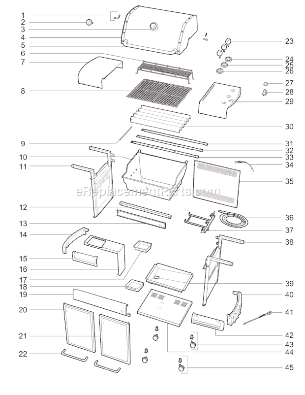 Weber 93841001 Genesis E-310 NG Grill Page A Diagram