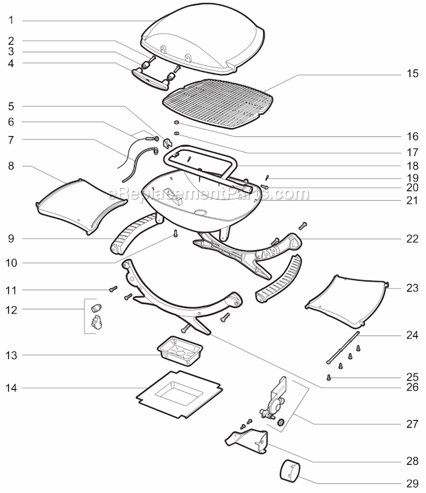 Weber Q120 (2008) Portable Gas Grill Page A Diagram