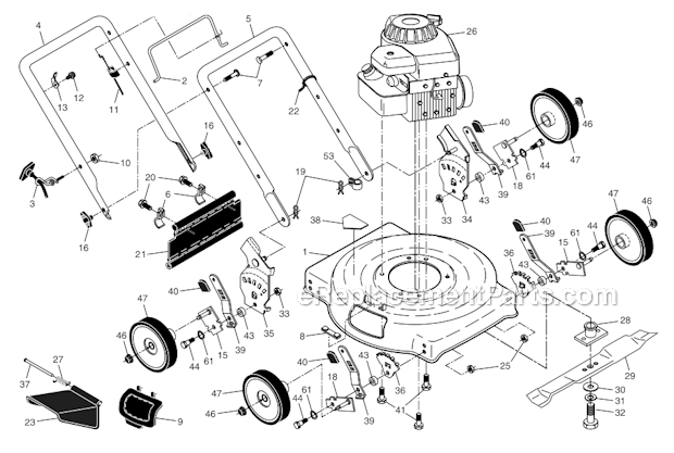 Weed Eater 96114000311 Rotary Lawn Mower Page A Diagram